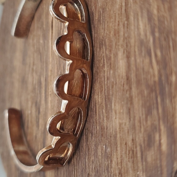 Sterling silver Italian hearts entwined cuff bracelet‎ B0216 - Picture 2 of 4